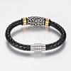 Braided Leather Cord Bracelets BJEW-H560-33-3