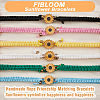 FIBLOOM 6Pcs 6 Colors Alloy Enamel Sunflower Link Bracelets Set BJEW-FI0001-07-4