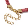 Braided Waxed Polyester Rectangle Link Chain Bracelets BJEW-JB10000-04-4