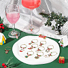 24Pcs 12 Styles Christmas Tree & Snowflake & Sock & Santa Claus Alloy Enamel Dangle Wine Glass Charms with Glass Pearl AJEW-BC0003-12-5