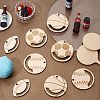 20Pcs 5 Styles Hollow Wooden Pendants WOOD-CA0001-54-5