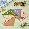 4Pcs 4 Styles Season Theme Non-woven Felt Embroidery Corner Bookmarks FIND-HY0002-47B-4