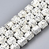 Electroplated Natural Lava Rock Beads Strands G-T114-65S-1