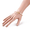 Glass Butterfly Charm Bracelet with Clear Cubic Zirconia BJEW-JB08640-02-3
