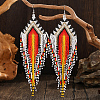 Bohemian Style Handmade Glass Bead Dangle Earrings for Daily Wear LP2422-1