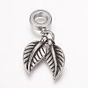 304 Stainless Steel European Dangle Charms LS-OPDL-K001-01AS-2