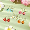 Glass Seed Flower Dangle Earrings EJEW-JE06152-2