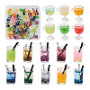 64Pcs 16 Style Imitation Juice Draft Beer Resin Pendants CRES-PJ0001-02-21