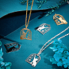 8Pcs 2 Colors 201 Stainless Steel Pendants STAS-DC0005-12-3