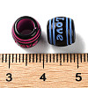 Spray Printed Opaque Acrylic European Beads SACR-P031-33B-3