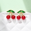 Cherry Brass ABS Plastic Pearl Stud Earrings EJEW-U062-04B-02G-2