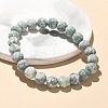 Natural Green Spot Jasper Bead Stretch Bracelets BJEW-K212-B-017-1