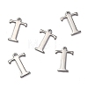 304 Stainless Steel Alphabet Charms STAS-H122-T-P-2