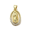 Brass Micro Pave Cubic Zirconia Pendants KK-C090-35G-04-1