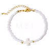 Beach Vacation Style Shell Cross Bracelets UW5607-2-1