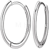 1 Pair 999 Fine Silver Huggie Hoop Earrings EJEW-BBC0001-39B-1