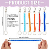 6Pcs Plastic Spiral Retractable Spring Coil Keychains KEYC-TA0004-83-3