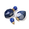 Natural Lapis Lazuli Faceted Teardrop Bottle Pendants G-A225-02G-08-2