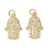 Religion Brass Micro Pave Clear Cubic Zirconia Pendants KK-T085-12G-1