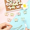 12Pcs 6 Colors Alloy Glass Pendants GLAA-YW0005-67-4