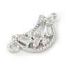 Brass Clear Cubic Zirconia Connector Charms KK-Z094-03P-01-2