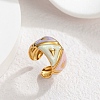304 Stainless Steel Enamel Wide Cuff Open Rings for Women SA-K003-03B-G-1