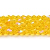 Transparent Electroplate Glass Beads Strands GLAA-F029-2mm-D22-1