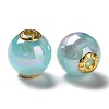 Rainbow Iridescent Plating Acrylic European Beads X-OACR-P019-03A-M-3
