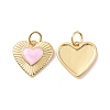 Heart Brass Enamel Pendants KK-G435-07G-02-1
