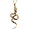 Bohemian Snake Pendant Necklace with Oil Drop Inlaid Diamonds for Women - Festival Gift ST5233011-1