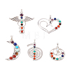 Yilisi 5Pcs 5 Style Chakra Gemstone Big Pendants G-YS0001-21-1