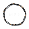 Disc & Round Grade AA Non-magnetic Synthetic Hematite & Natural Gemstone Beads Stretch Bracelets for Women Men BJEW-JB13809-4