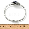 Natural Mixed Stone Flat Round Brass Hinged Cuff Bangles BJEW-JB14317-5