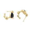 Natural Dyed Lapis Lazuli Heart Stud Earrings EJEW-K287-01G-05-2