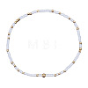Minimalist Glass Seed Beads & Brass Beads Stretch Bracelets for Women BC0195-21-1