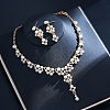 Alloy Rhinestone & Imitation Pearl Necklace and Earrings Sets for Women WG9335D-02-1