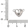 Heart Brass Micro Pave Clear Cubic Zirconia Magnetic Clasps KK-C251-11P-3