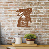 Creative Natural Wooden Wall Hanging Decoration AJEW-WH0331-004-6