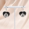 Natural Obsidian & 304 Stainless Steel Hoop Earrings for Women EJEW-G475-04P-03-2