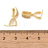 Rack Plating Brass Pave Clear Cubic Zirconia Ice Pick Pinch Bails KK-M285-19G-3