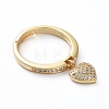 Adjustable Brass Micro Pave Cubic Zirconia Finger Rings RJEW-G096-20G-2