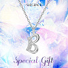 SHEGRACE Rhodium Plated 925 Sterling Silver Initial Pendant Necklaces JN898A-5