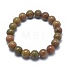 Natural Unakite Bead Stretch Bracelets BJEW-K212-A-042-2