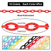 40 Strands 10 Colors ABS Plastic Cable Chains CHAC-SC0001-01-2