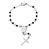 Glass Beads Rosary Bracelets BJEW-A032-04P-01-2