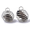 Iron Wrap-around Spiral Bead Cage Pendants IFIN-R239-03P-2