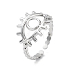 Non-Tarnish 304 Stainless Steel Open Cuff Ring Components X-STAS-F301-01P-1