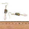 Natural Paua Shell & Natural Pearl Dangle Earrings EJEW-JE07333-6