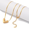 304 Stainless Steel Heart Pendant Snake Chain Necklaces NJEW-U026-08G-4