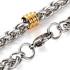 304 Stainless Steel Wheat Chain Necklaces for Women NJEW-G140-14GP-3
